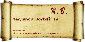 Marjanov Borbála névjegykártya